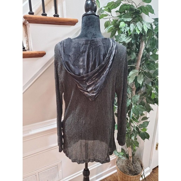 Elena Wang Women's Gray Cotton V-Neck Long Sleeve Pullover Blouse Size Medium - Picture 8 of 12